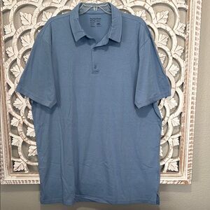 Fresh Clean‎ Threads Blue Short Sleeve Polo Shirt Classic Collar 2XLT